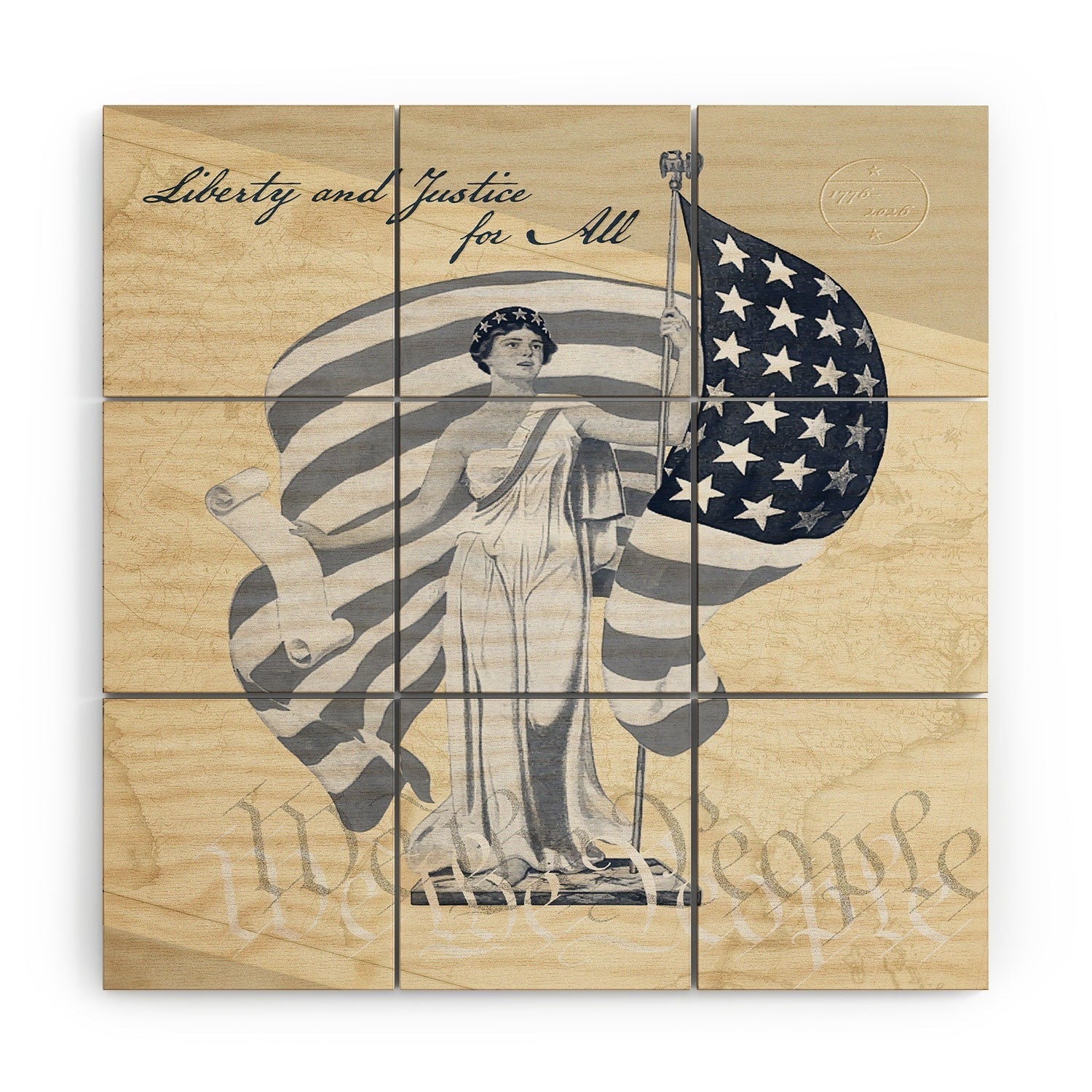 DENY Designs Liberty and Justice Woman Wood Wall Mural