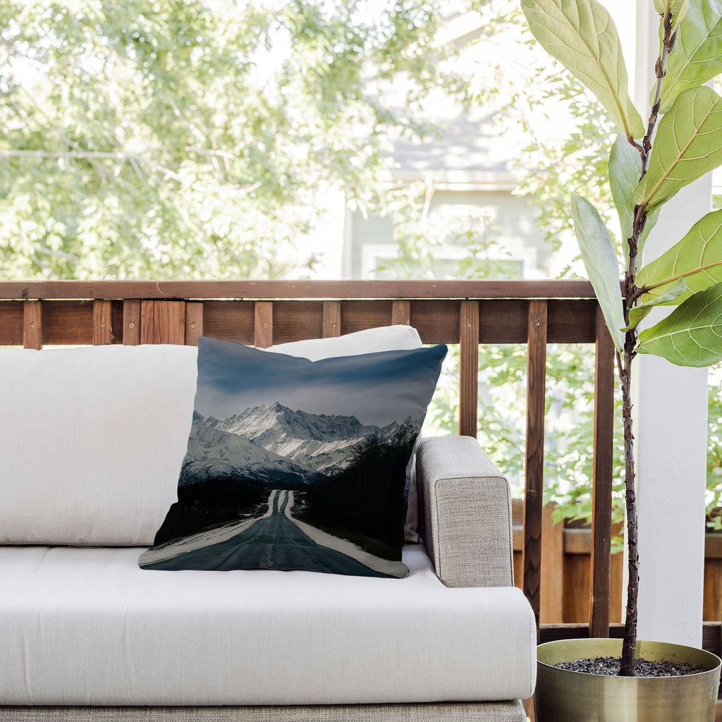 Hannah Kemp Alaska Drive Outdoor Throw Pillow