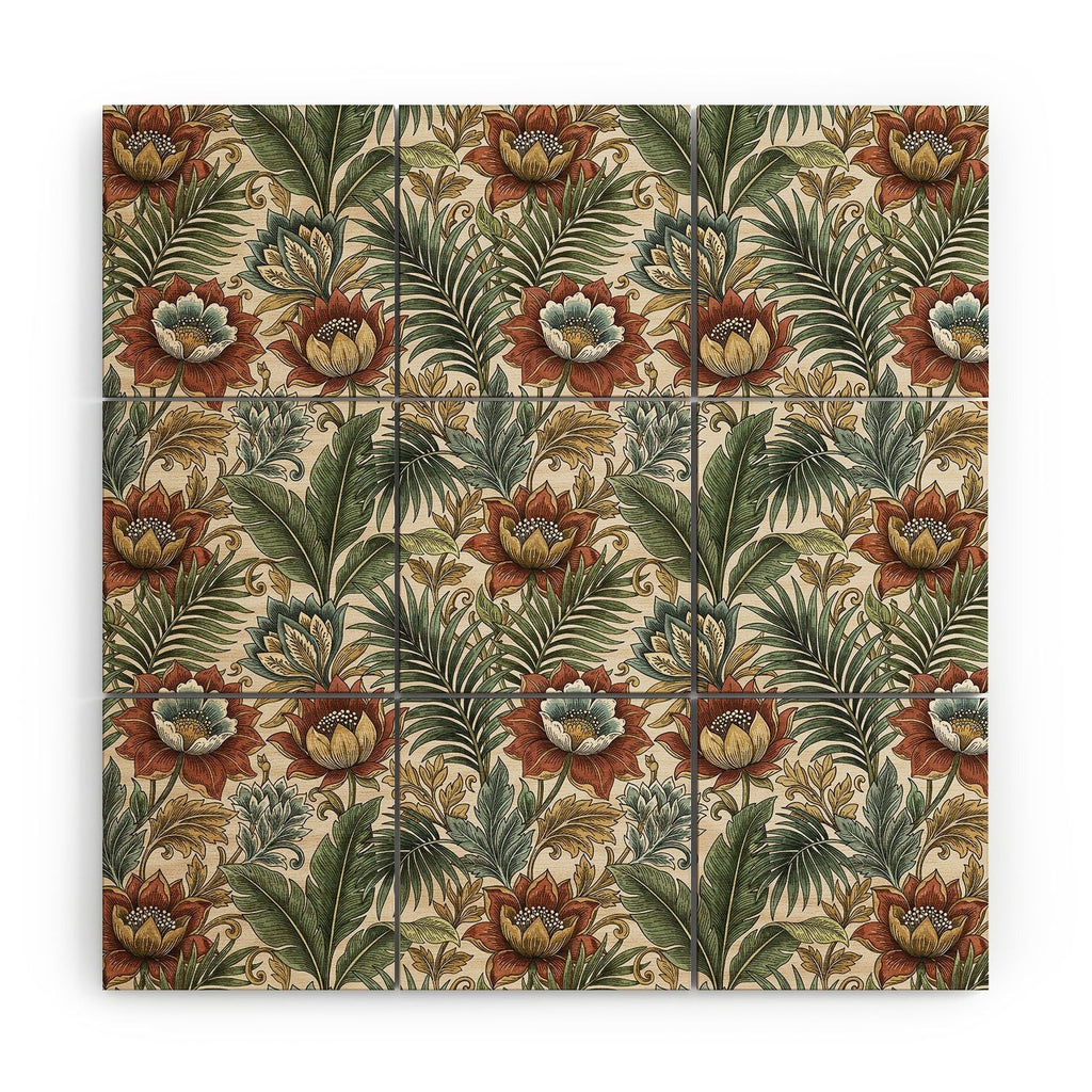 Marta Barragan Camarasa Retro Jungle Garden Wood Wall Mural
