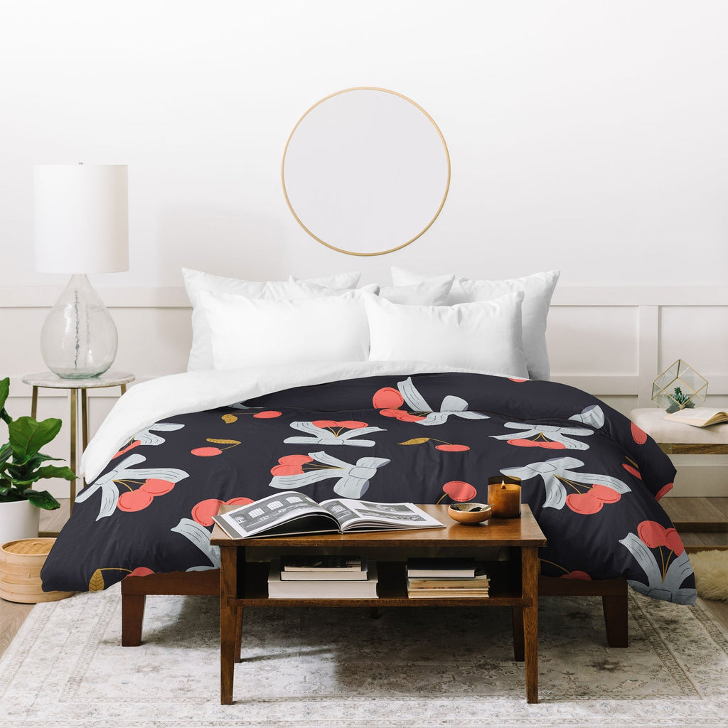 Jennifer Labre Cherries and Bows Duvet Cover