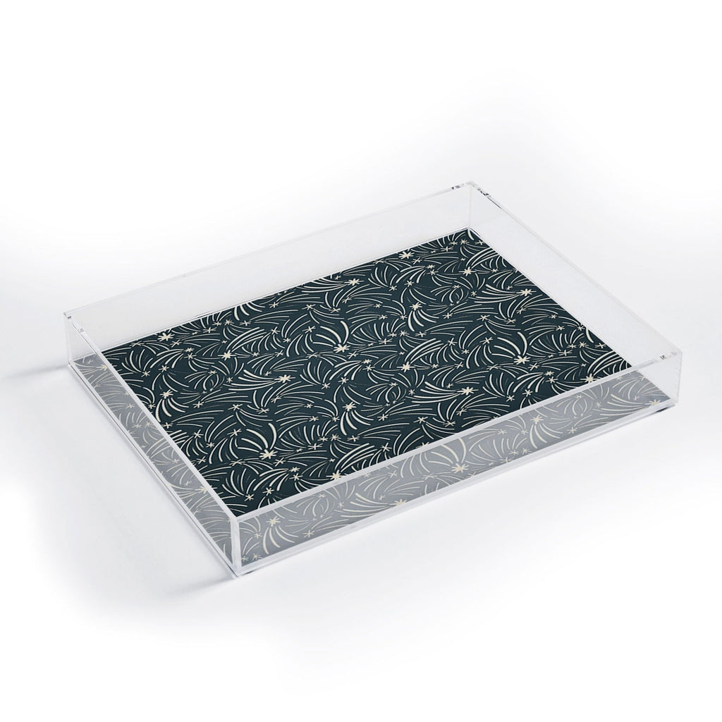 Little Om Pattern Shooting Stars blue Acrylic Tray