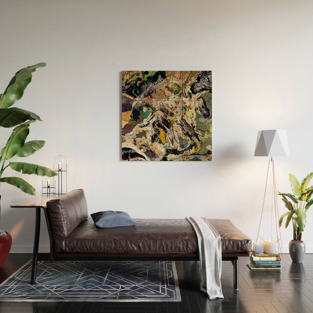 83 Oranges Echoes Beneath the Surface Wood Wall Mural