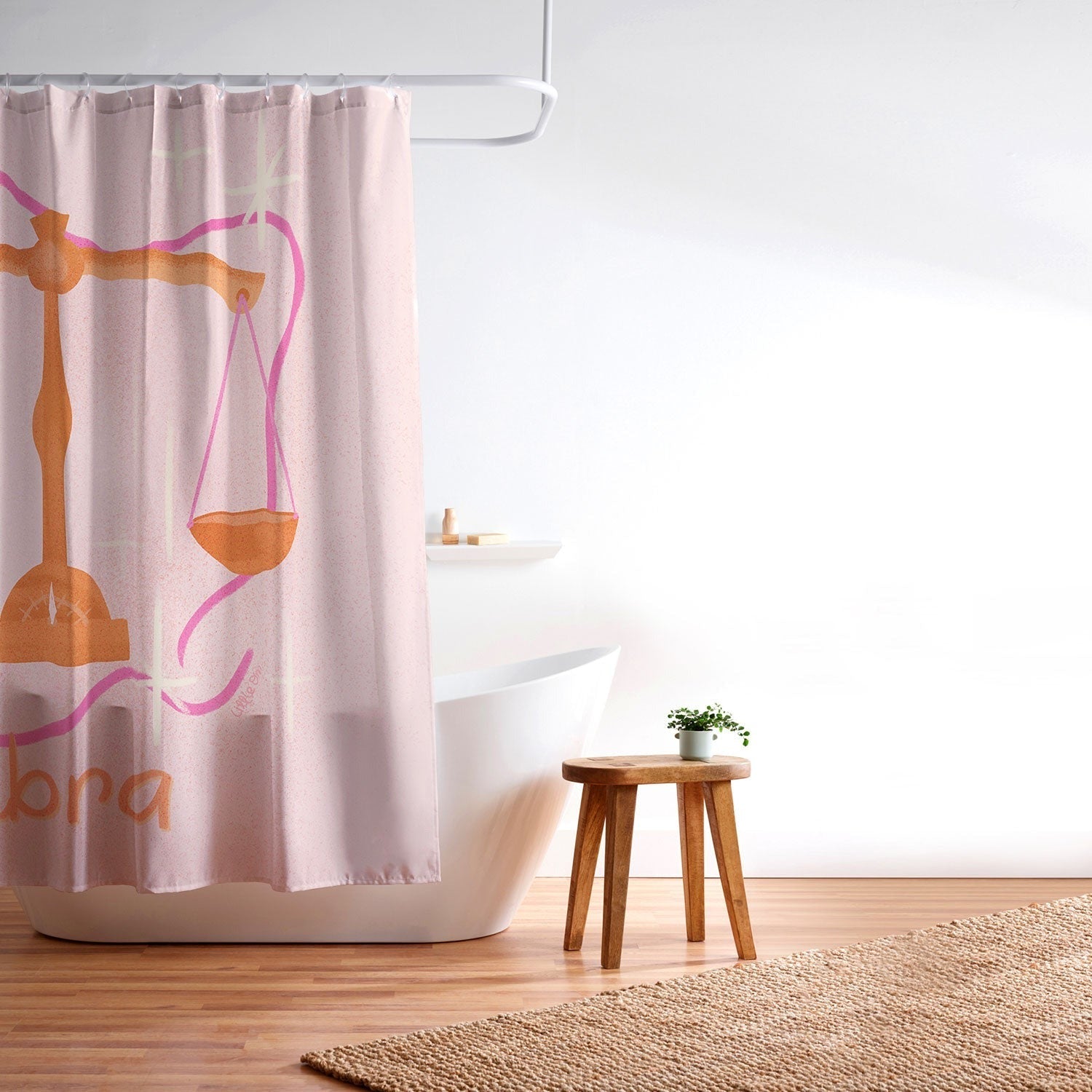 Little Om Zodiac Signs Libra Shower Curtain