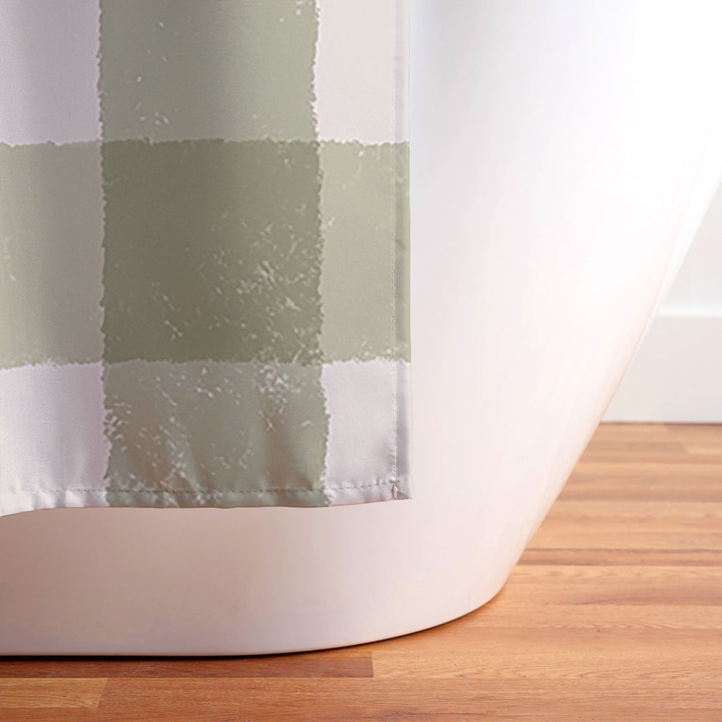 Menina Lisboa Rustic Green Plaid Shower Curtain