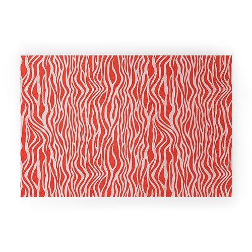 Avenie BR Red Zebra Stripe Welcome Mat