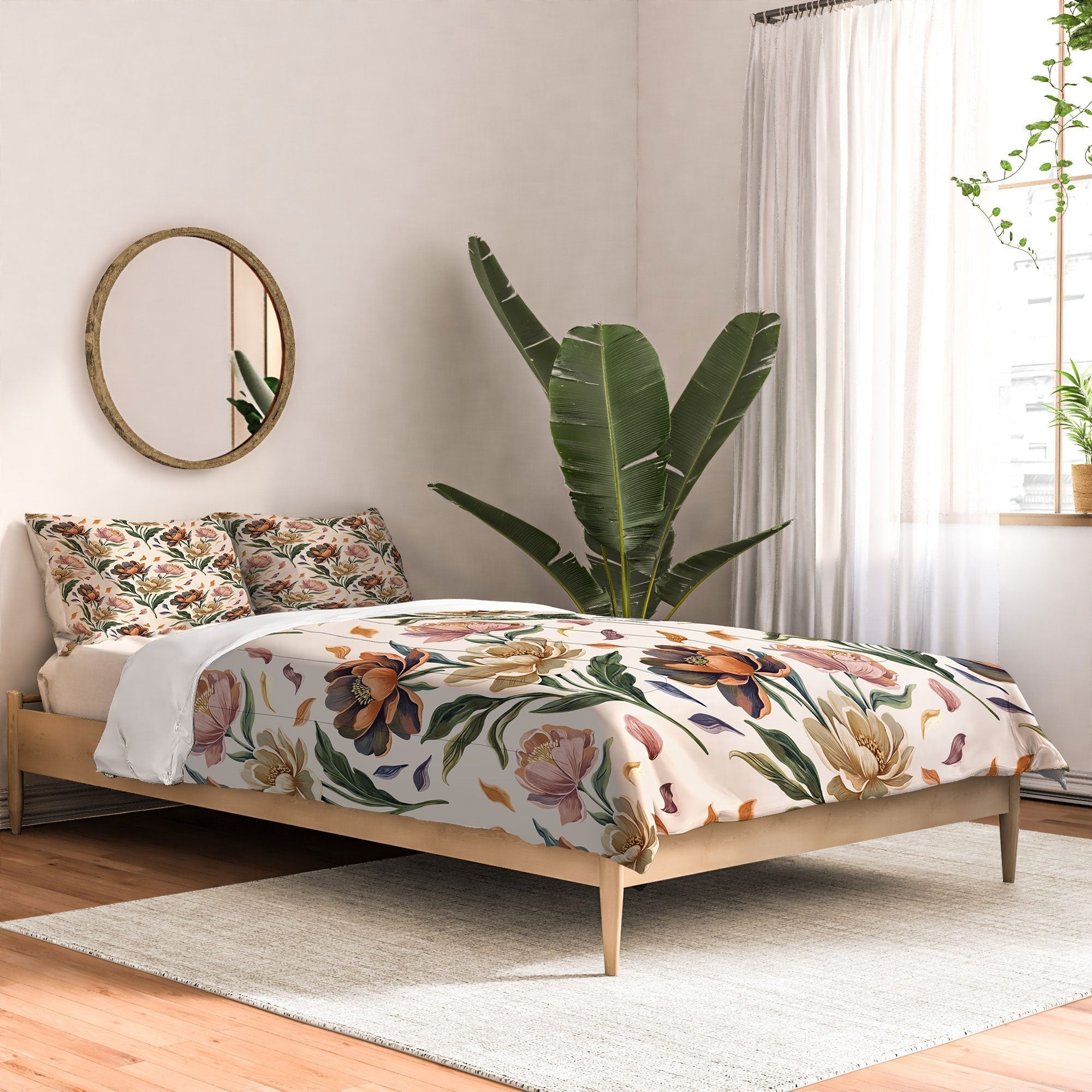 Marta Barragan Camarasa Hand Painted Peony Florals Comforter