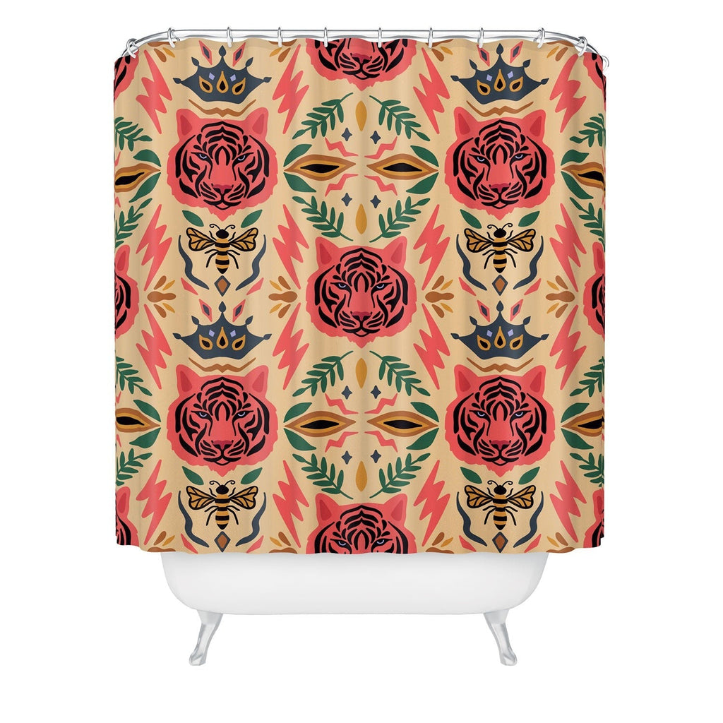 Design by Spark Tigress Queen Bee Shower Curtain