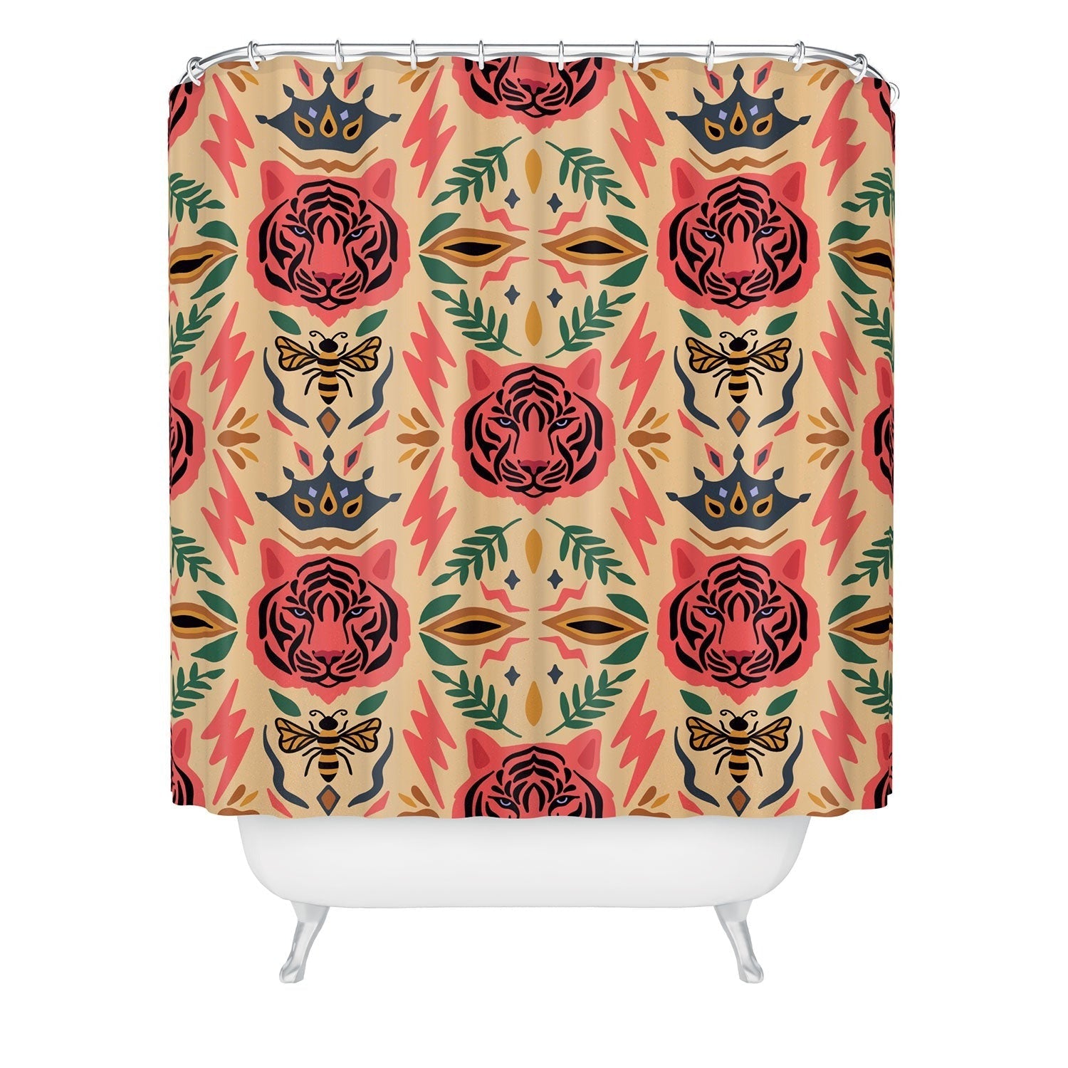 Design by Spark Tigress Queen Bee Shower Curtain