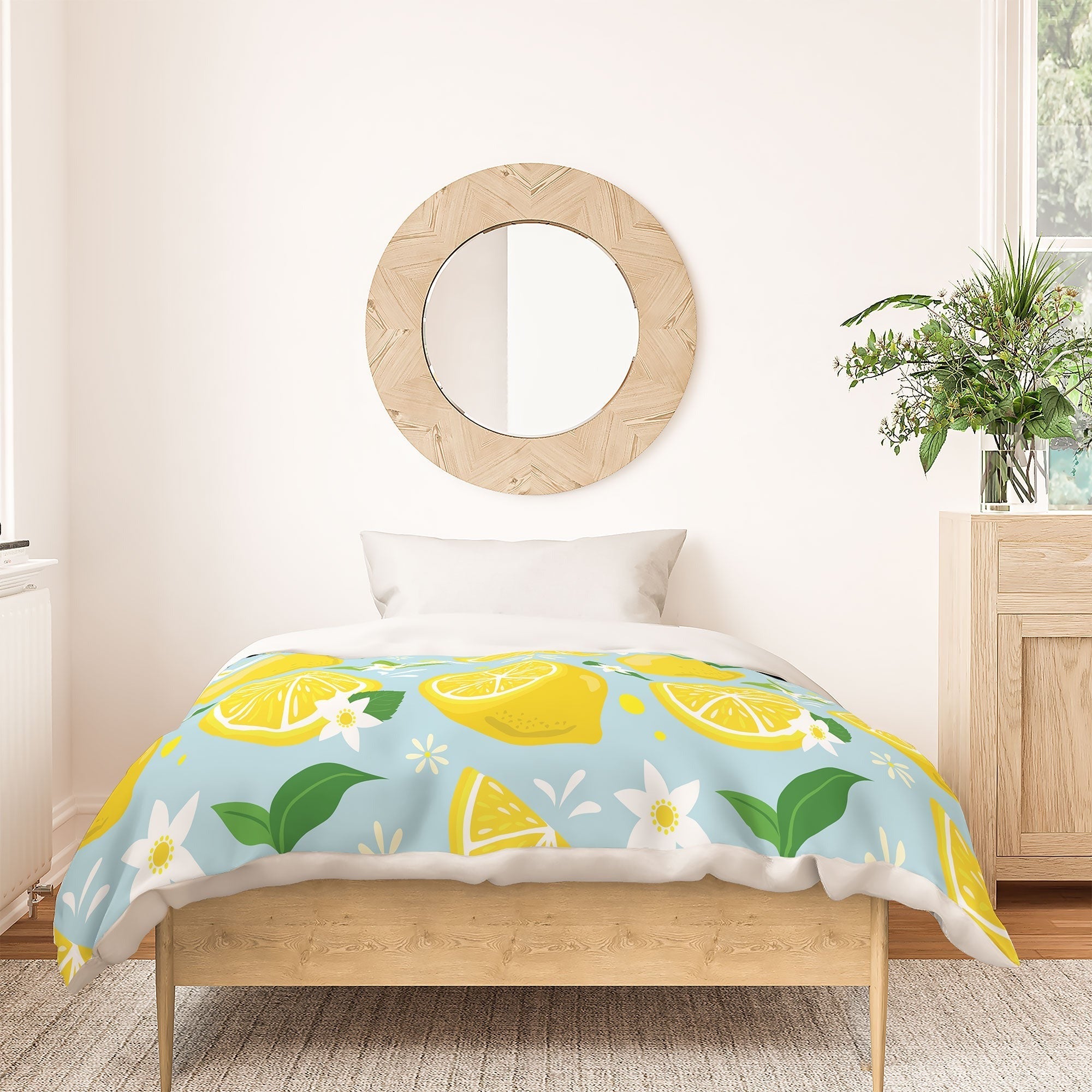 Design by Spark Lemony Fresh Florals Duvet Cover