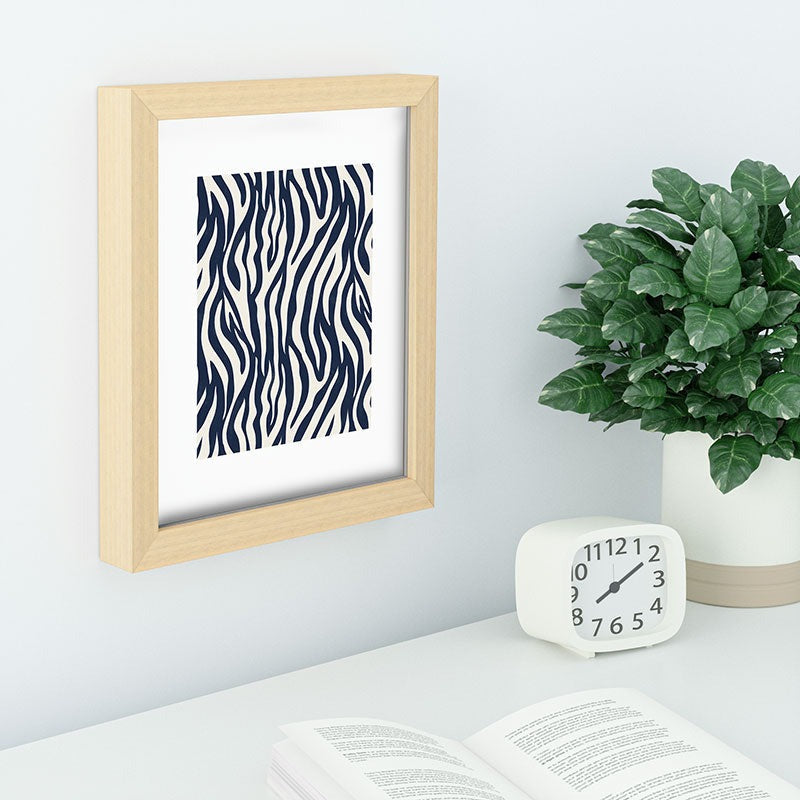 Avenie BR Navy Tiger Stripes Recessed Framing Rectangle