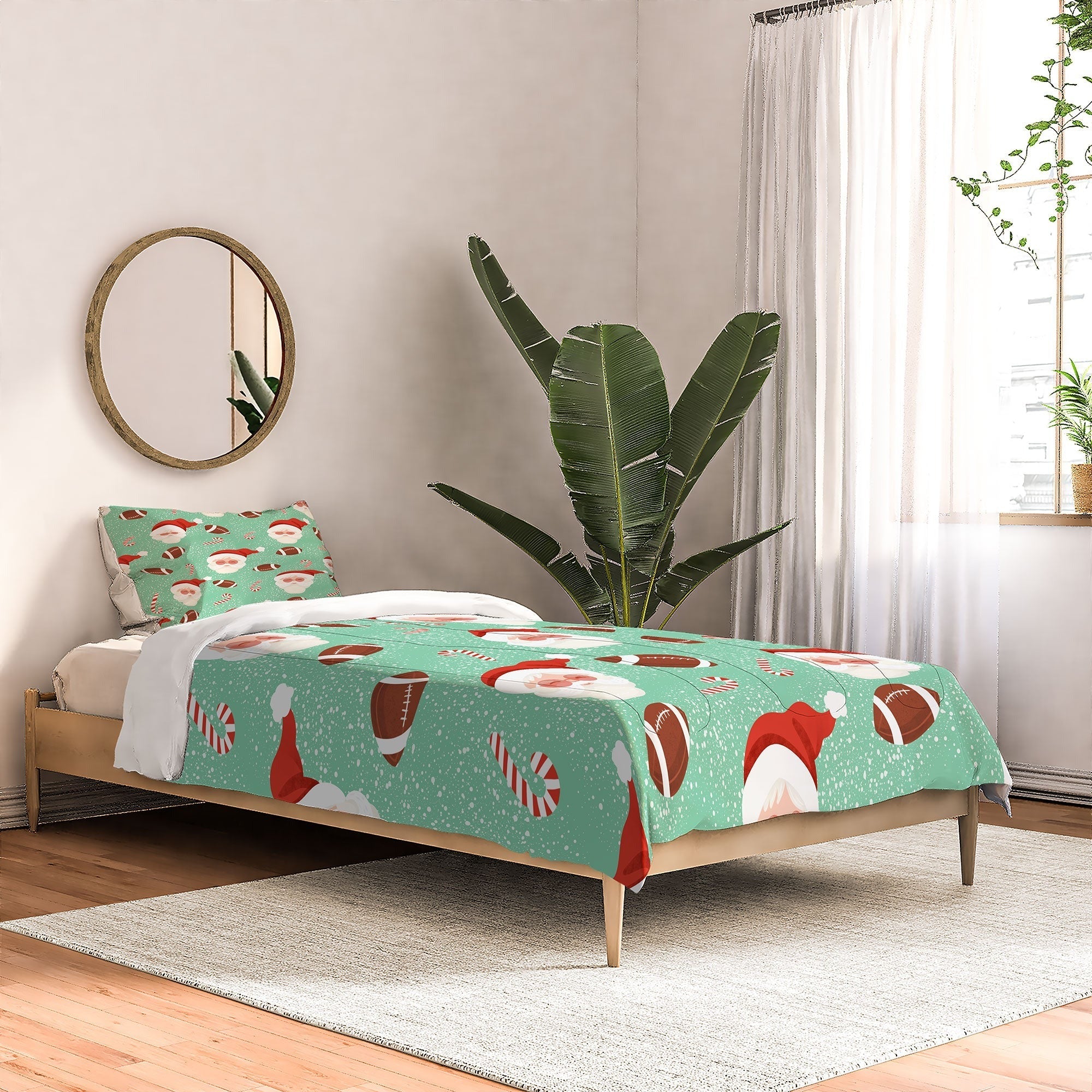 Design by Spark Sporty Football Santa Holiday Comforter