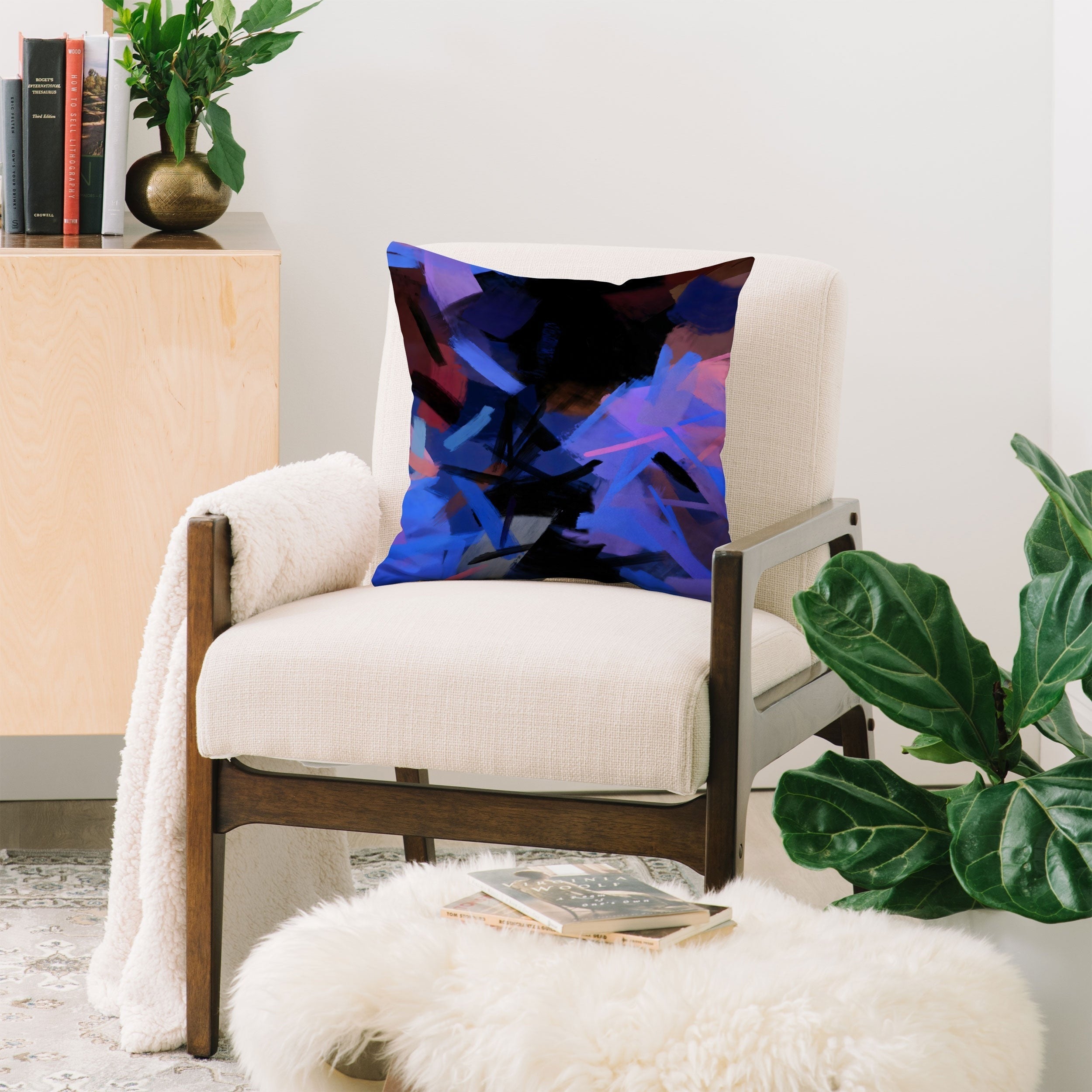 83 Oranges Midnight Sparks Throw Pillow