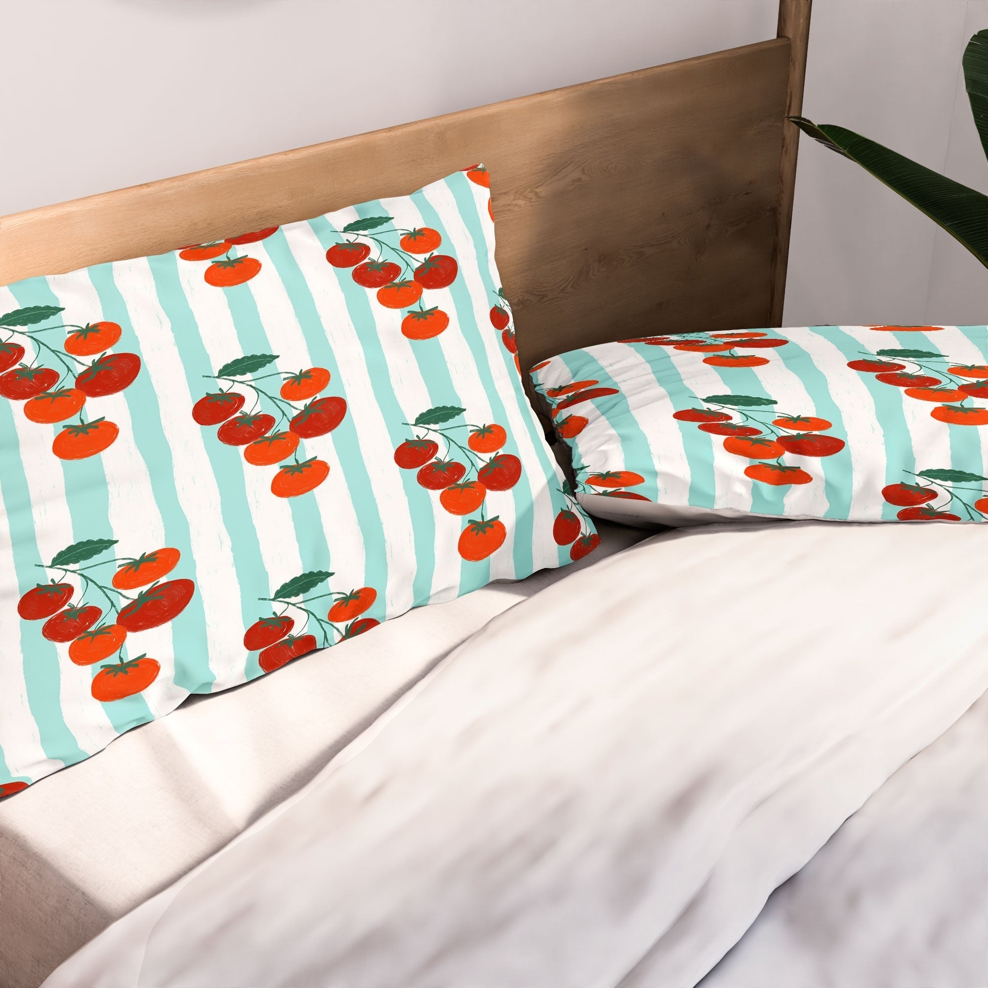 Design by Spark Zesty Tomatoes and Stripes Pillow Shams