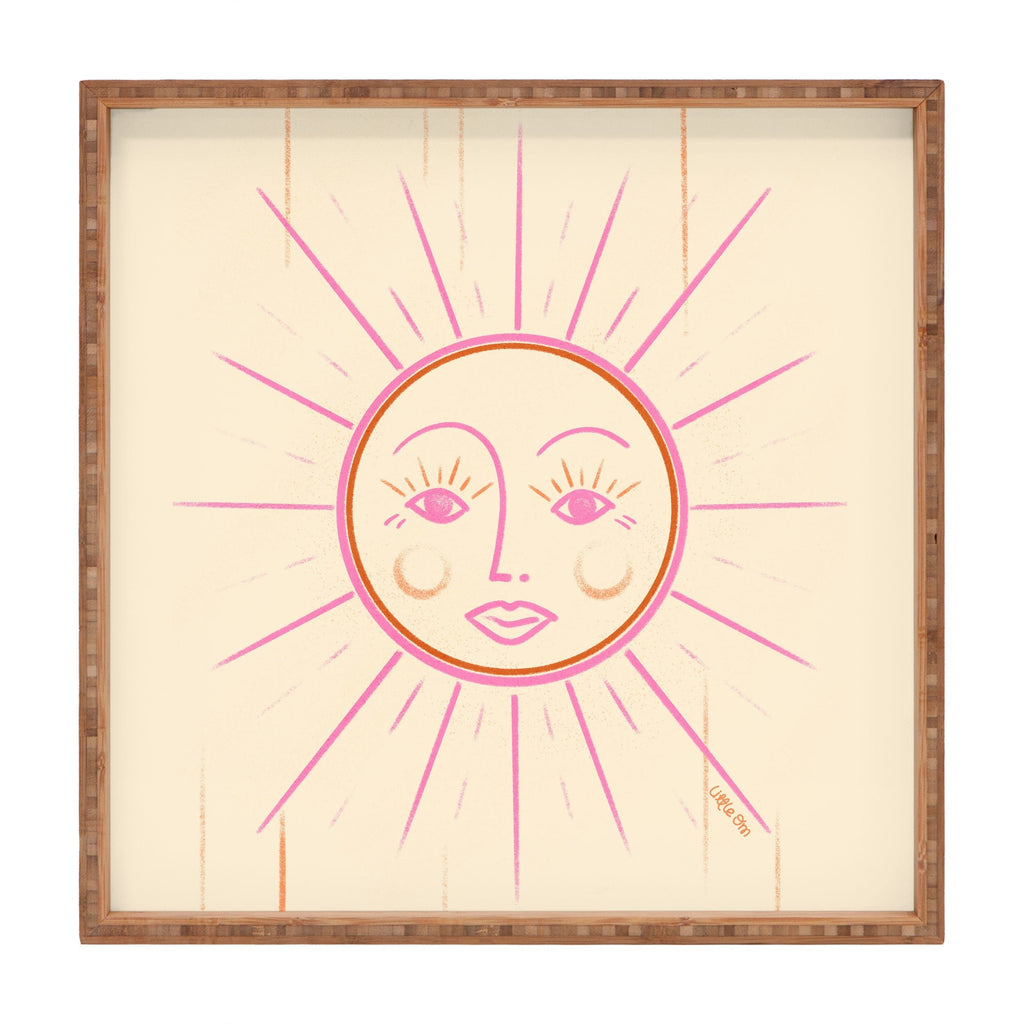 Little Om Celestial Sun cream Square Tray