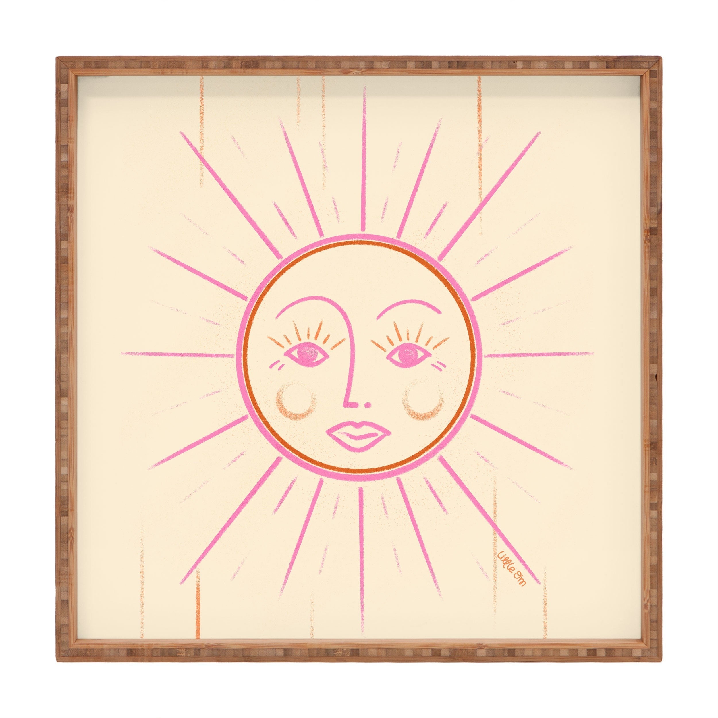 Little Om Celestial Sun cream Square Tray