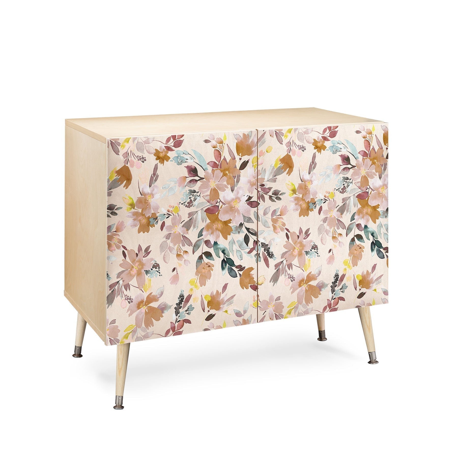 Ninola Design Botanic Retreat Floral Oleander Whimsical Soft Pink Credenza