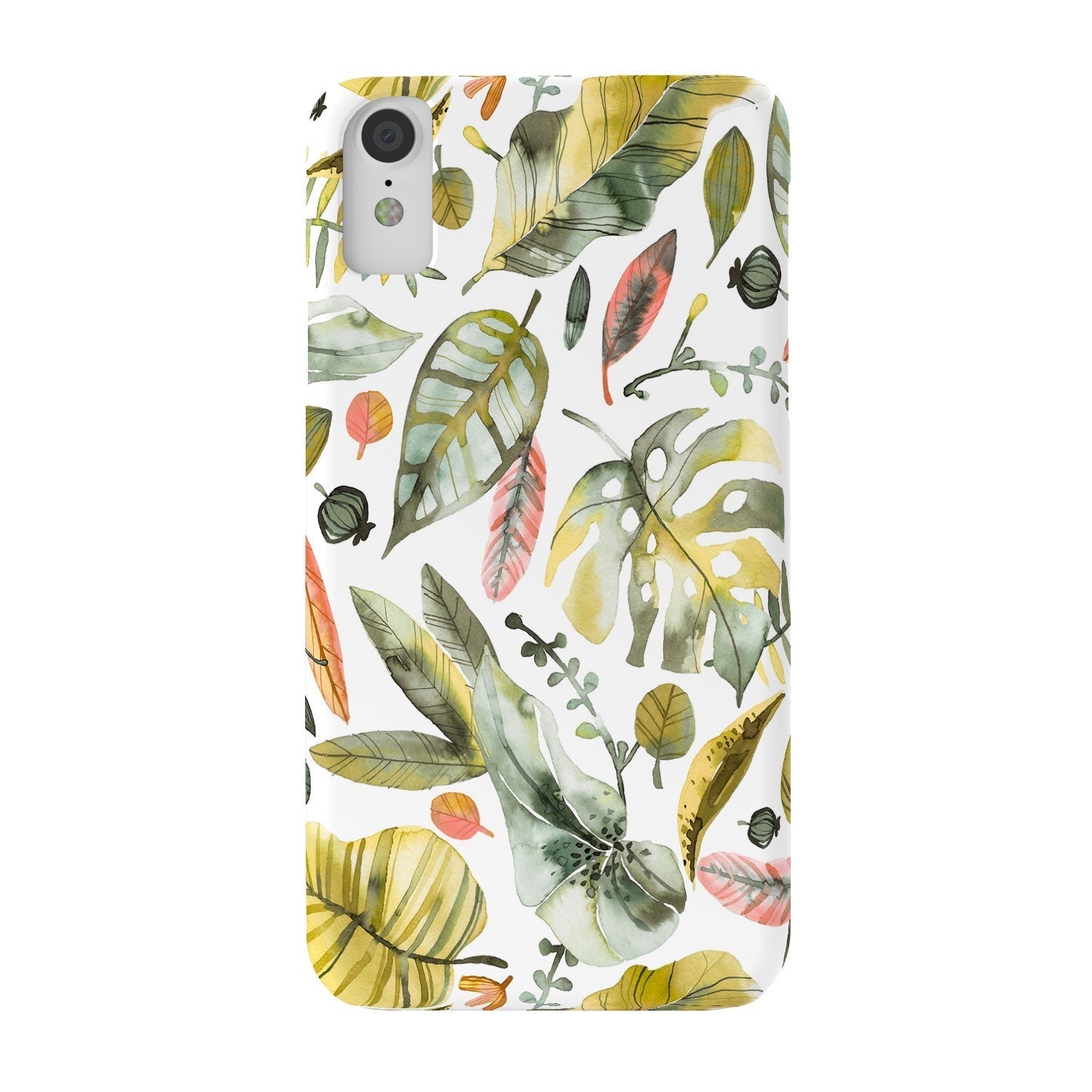 Ninola Design Botanic Retreat Tropical Jungle Leaves Botanical Green Orange Phone Case