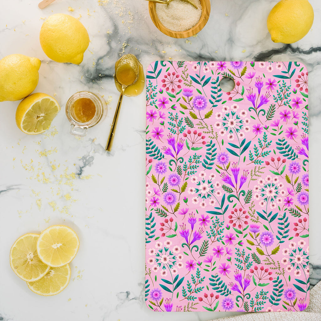 Pimlada Phuapradit Ditsy Purple Floral Half Drop Cutting Board Rectangle