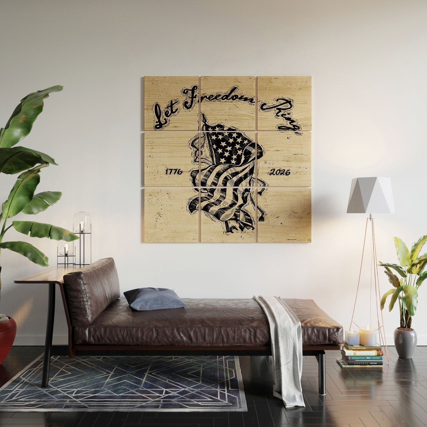 DENY Designs Let Freedom Ring Block Wood Wall Mural