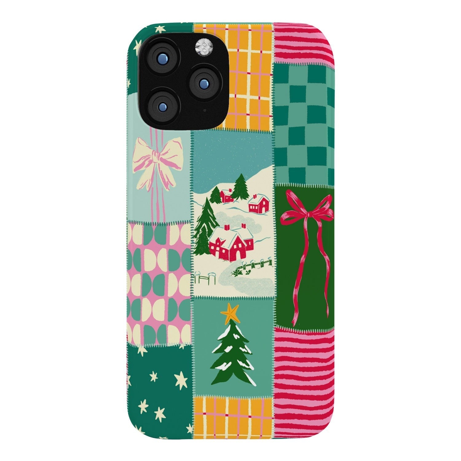 LouBruzzoni Cozy Christmas Patchwork Phone Case