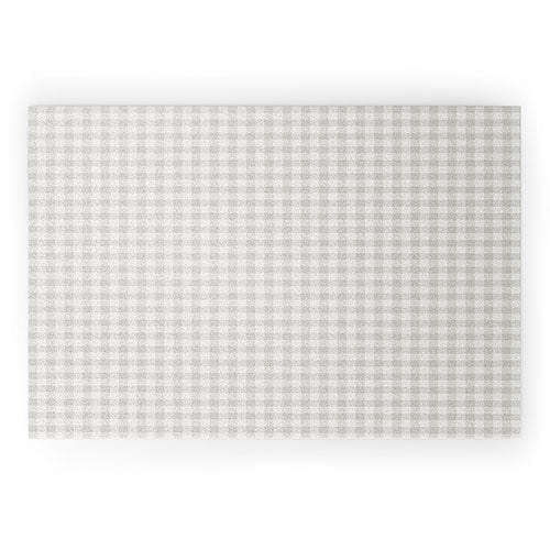 Colour Poems Gingham Plaid Pattern Cloud White Welcome Mat