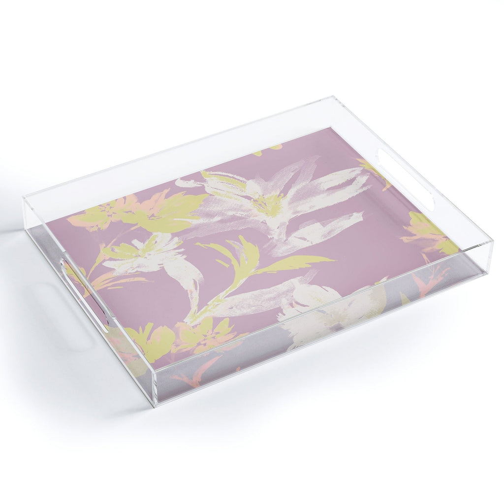 Gabriela Fuente Emma Lilac Floral Acrylic Tray