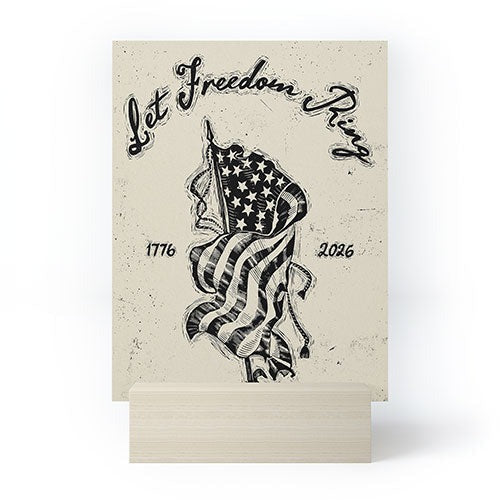 DENY Designs Let Freedom Ring Block Mini Art Print