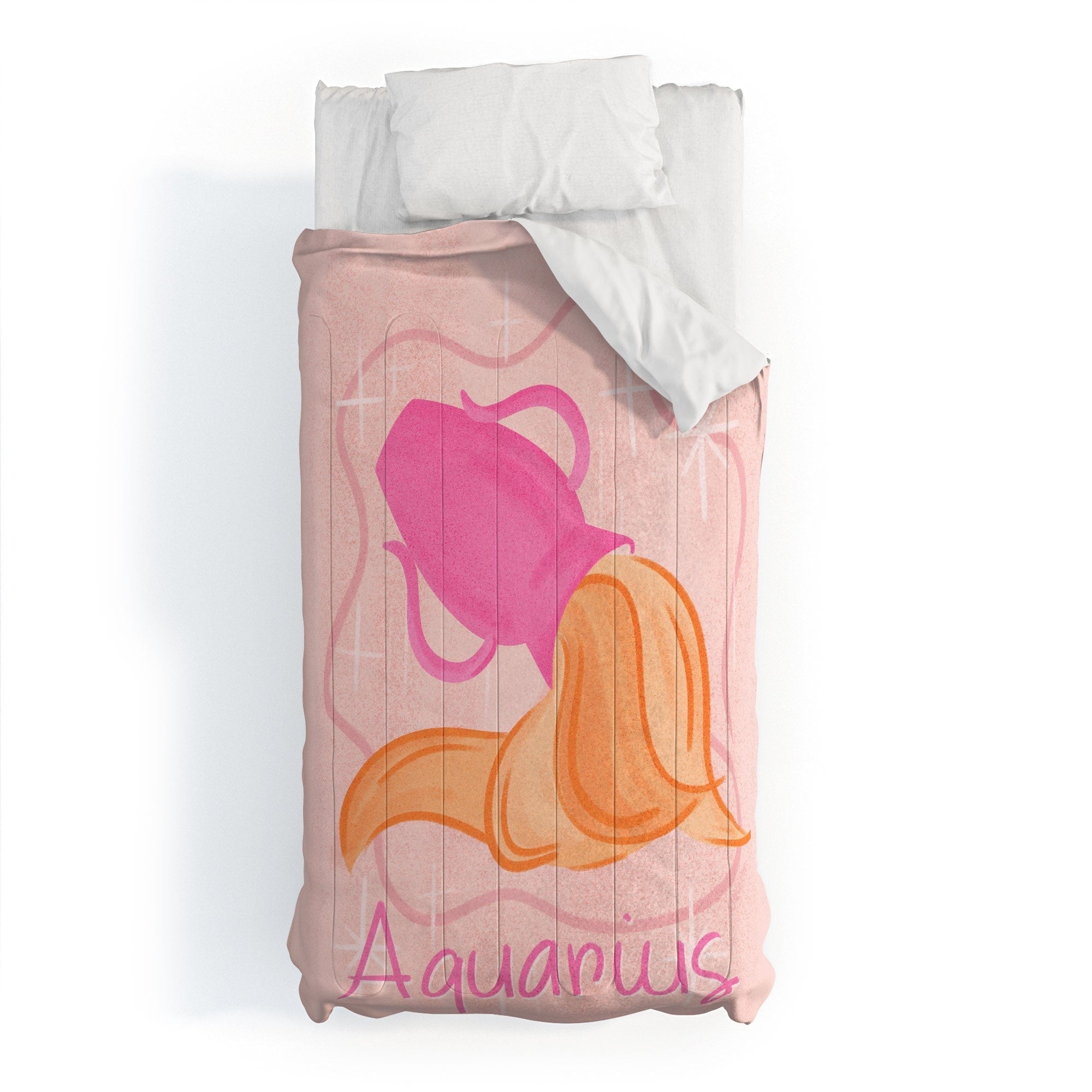 Little Om Zodiac Sign Aquarius Comforter