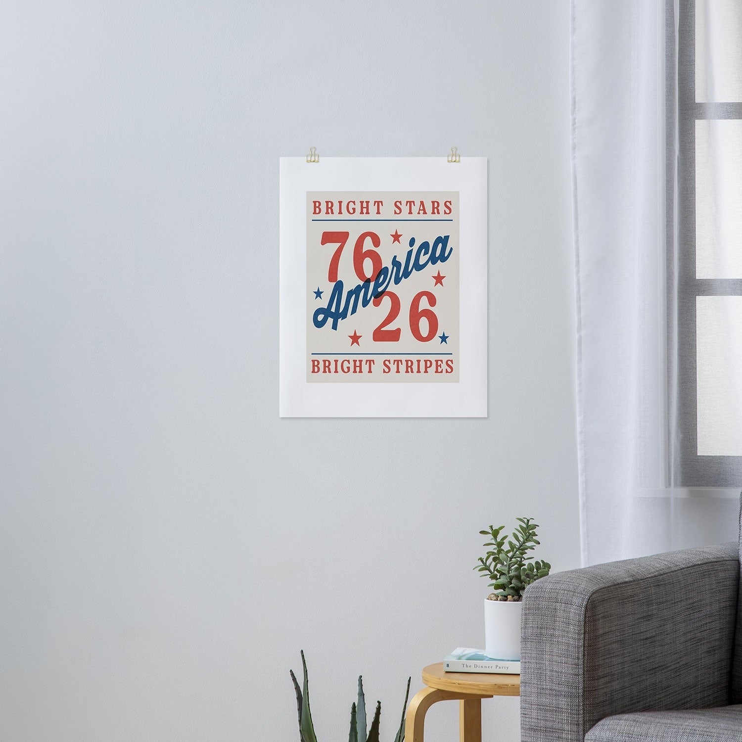 DENY Designs Bright Stars Bright Stripes Art Print