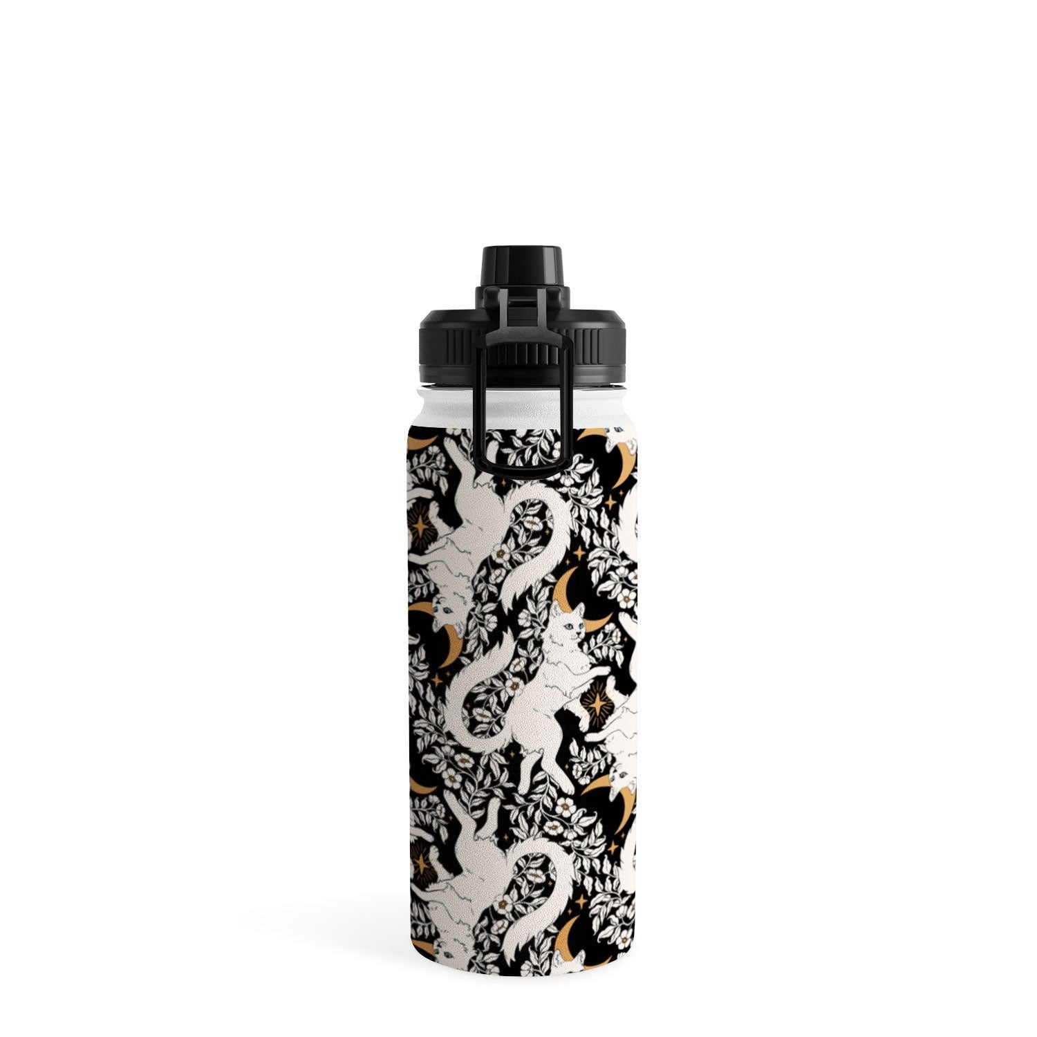 Avenie Celestial Cats Gold Water Bottle