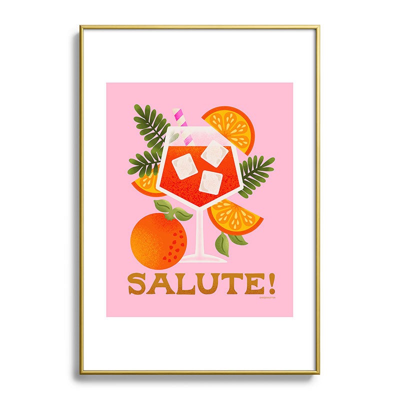 Jessica Molina Orange Spritz Metal Framed Art Print