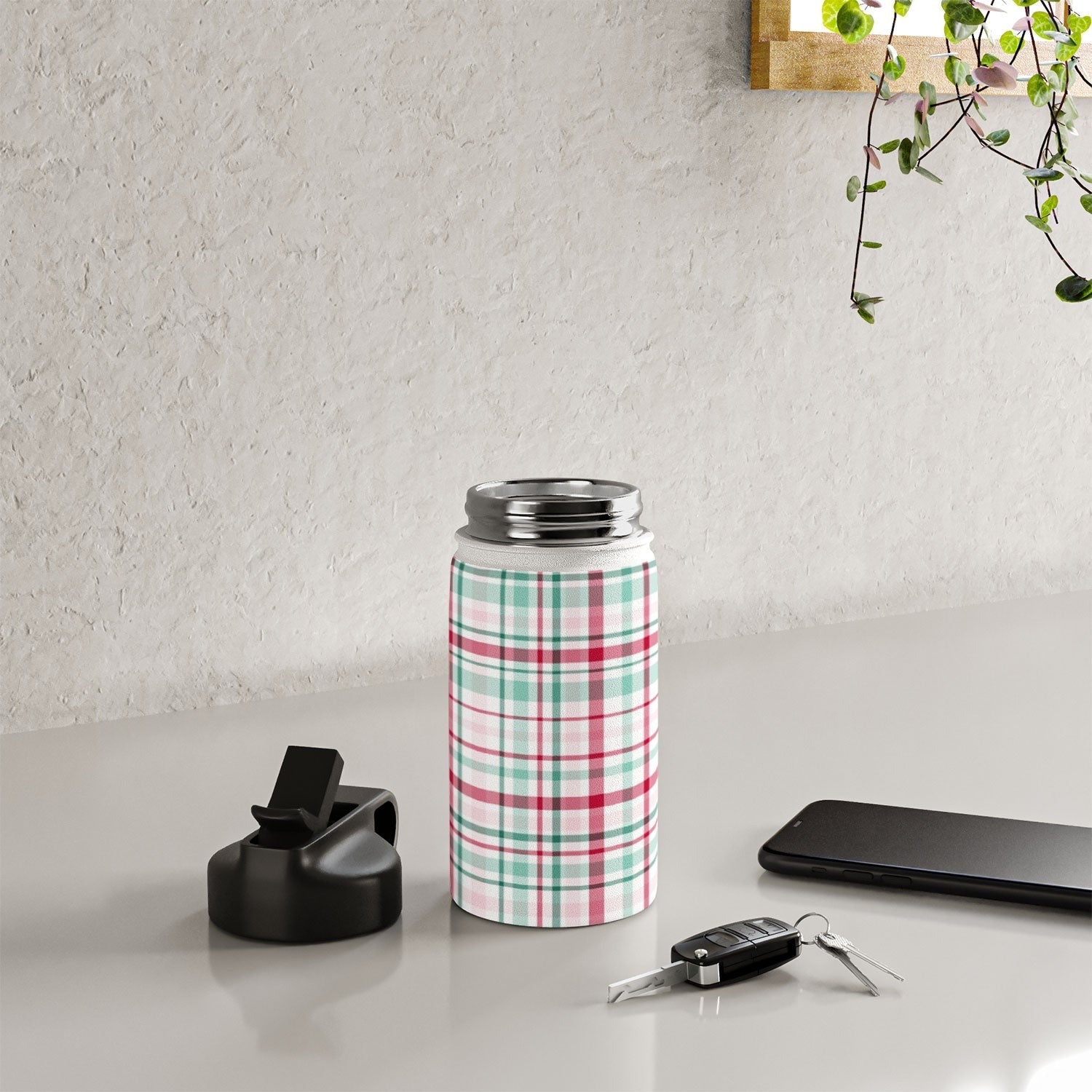 Lisa Argyropoulos Merry Vintage Plaid Water Bottle