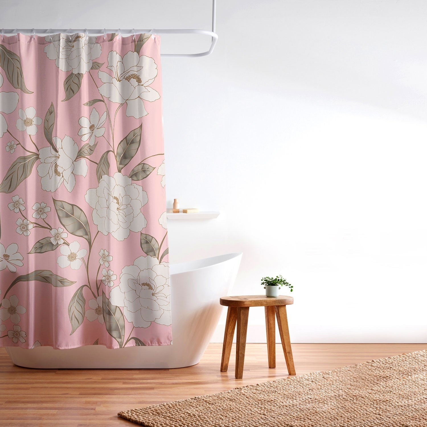 Gabriela Fuente Roberta in Pink Shower Curtain