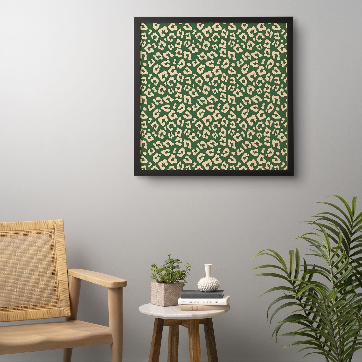 Avenie BR Cheetah Print In Green Framed Wall Art