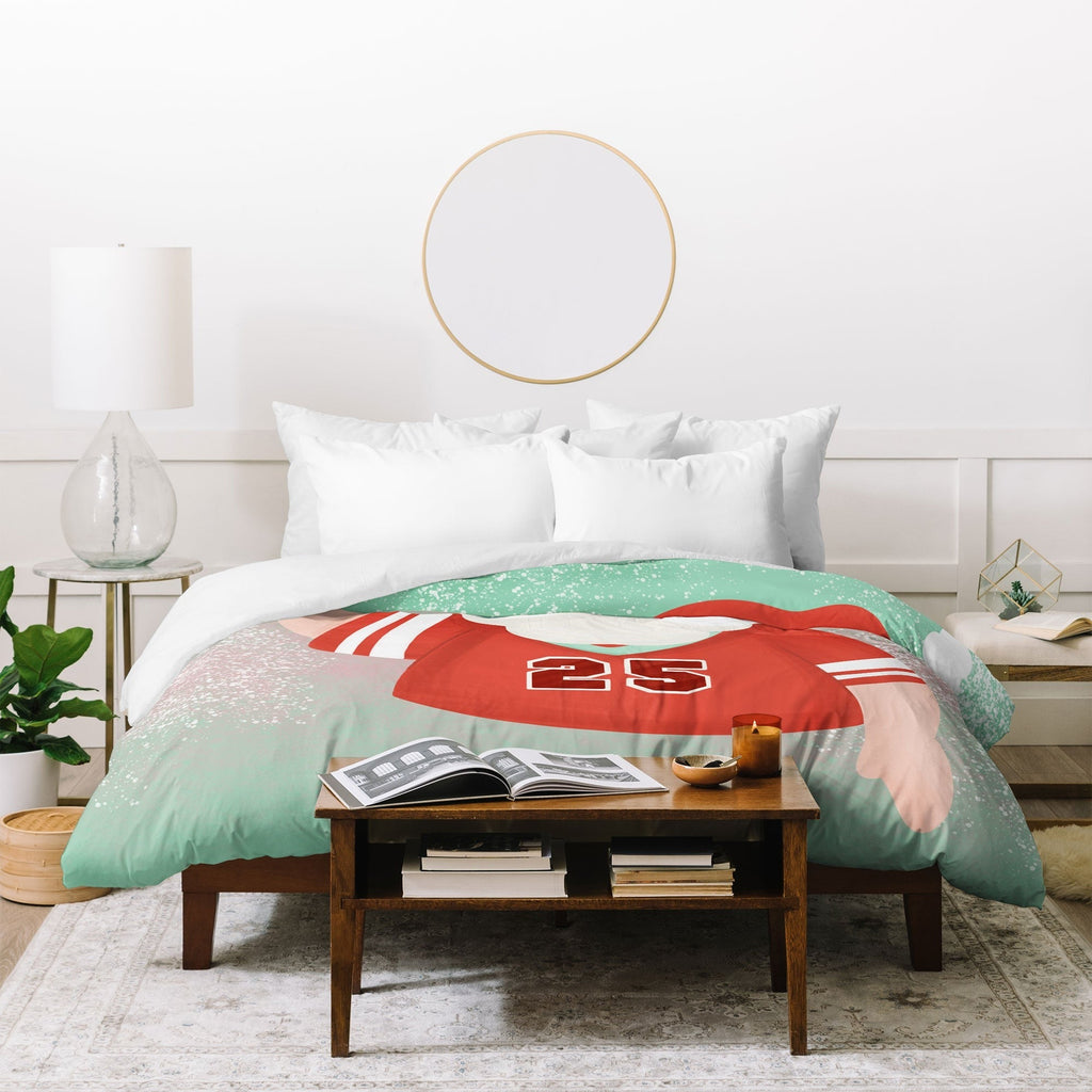 Design by Spark Sporty Football Santa Duvet Cover