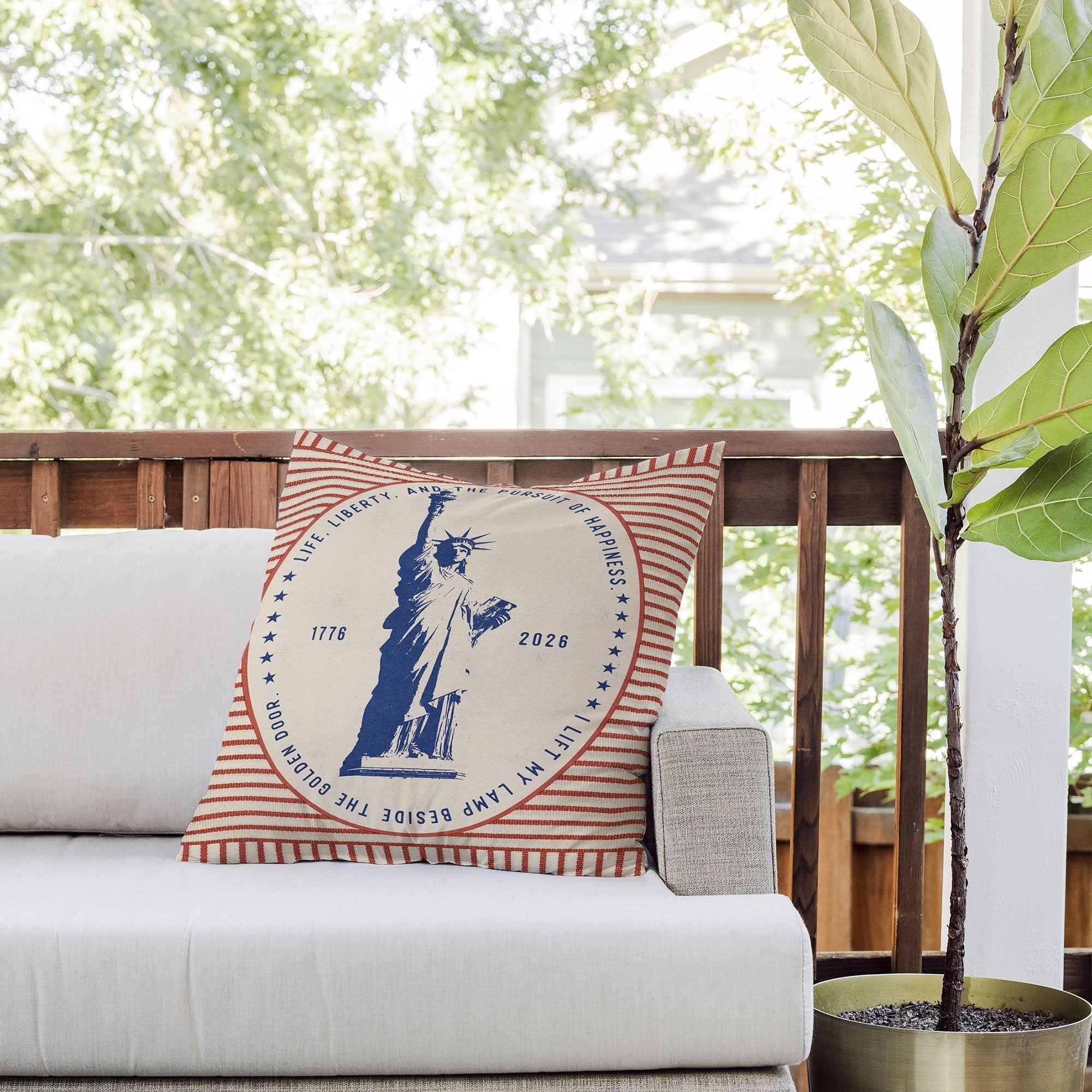 DENY Designs Life Liberty Outdoor Throw Pillow