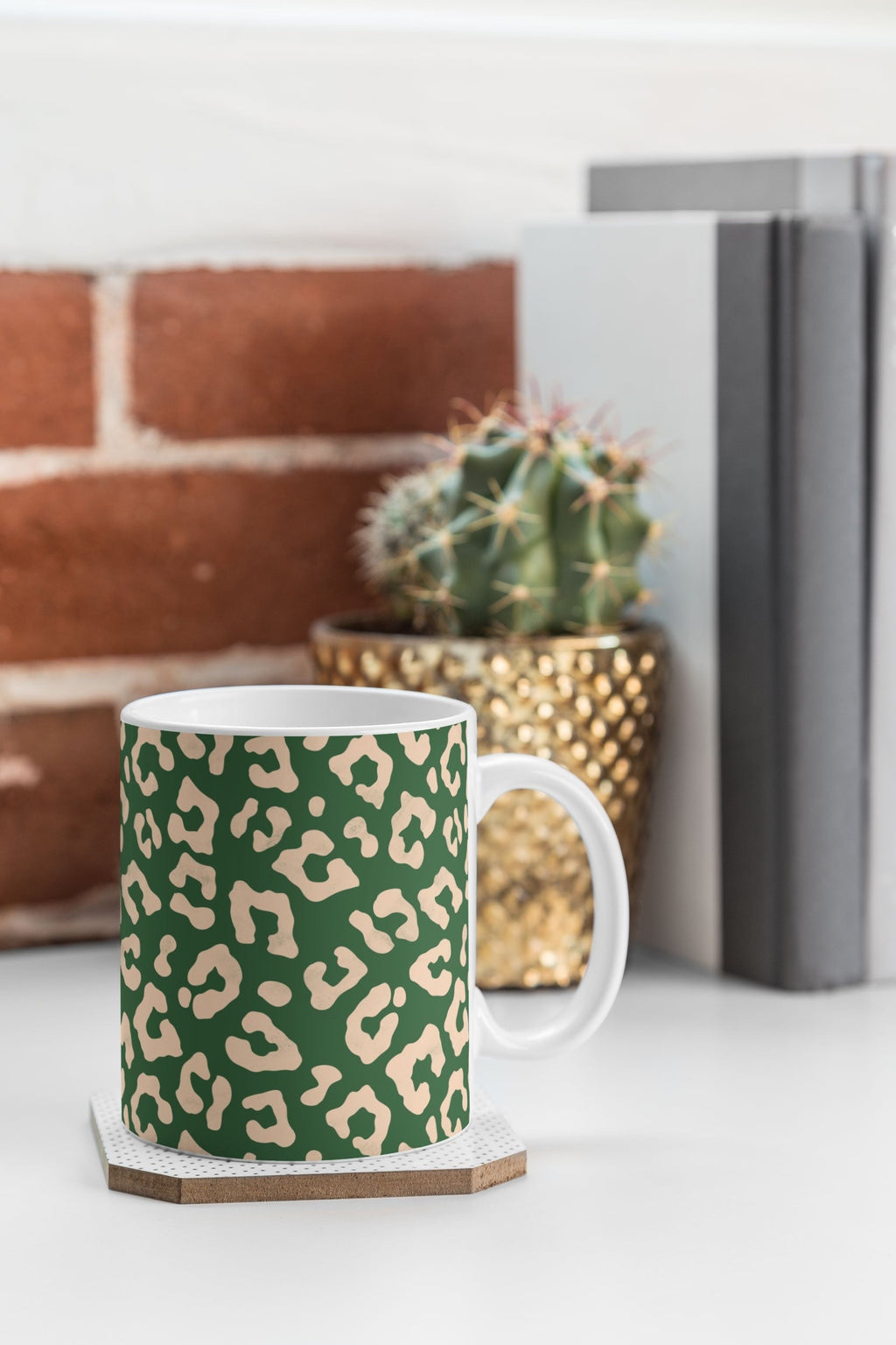 Avenie BR Cheetah Print In Green Coffee Mug