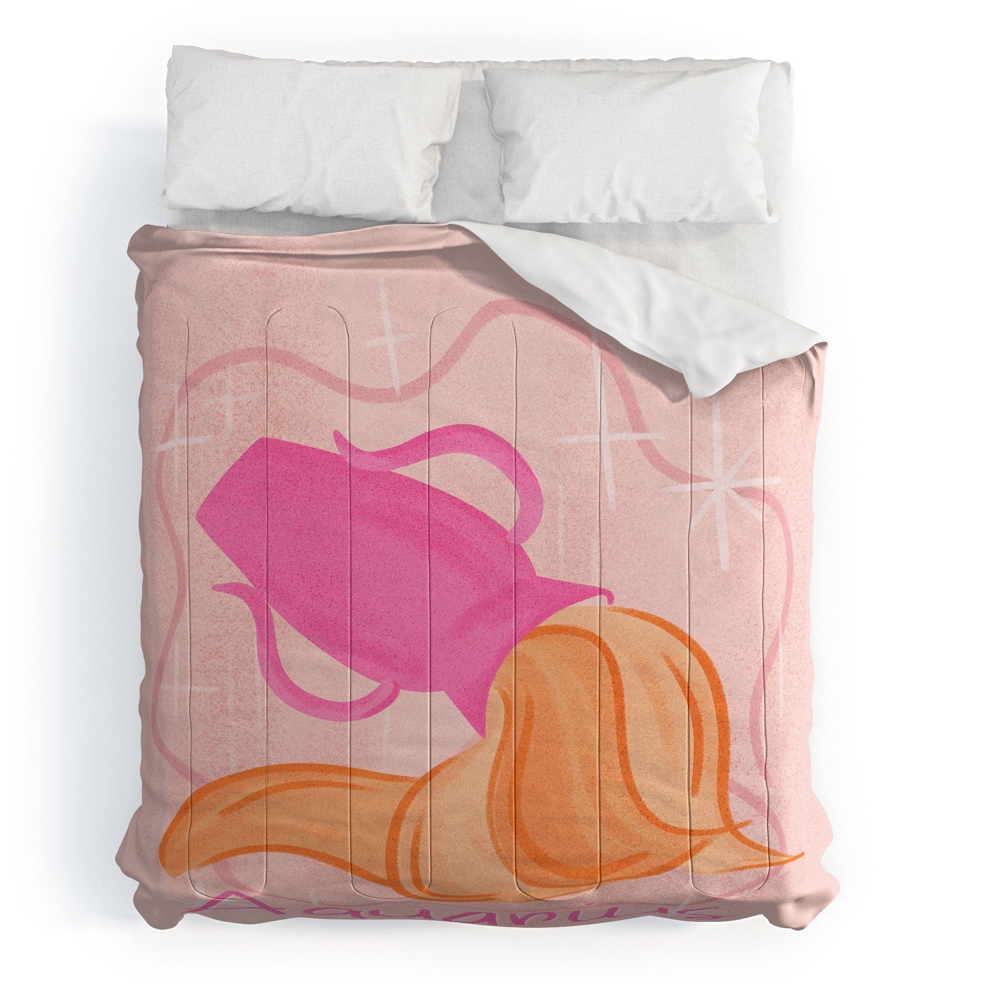 Little Om Zodiac Sign Aquarius Comforter
