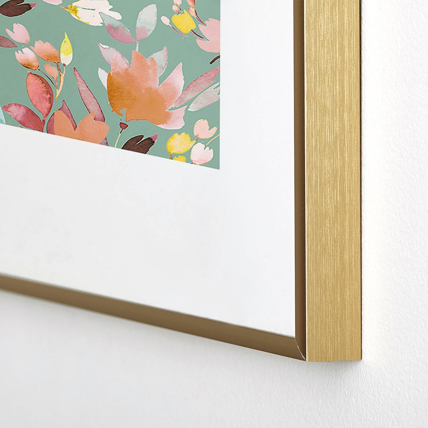 Ninola Design Botanic Retreat Floral Oleander Whimsical Teal Green Metal Framed Art Print
