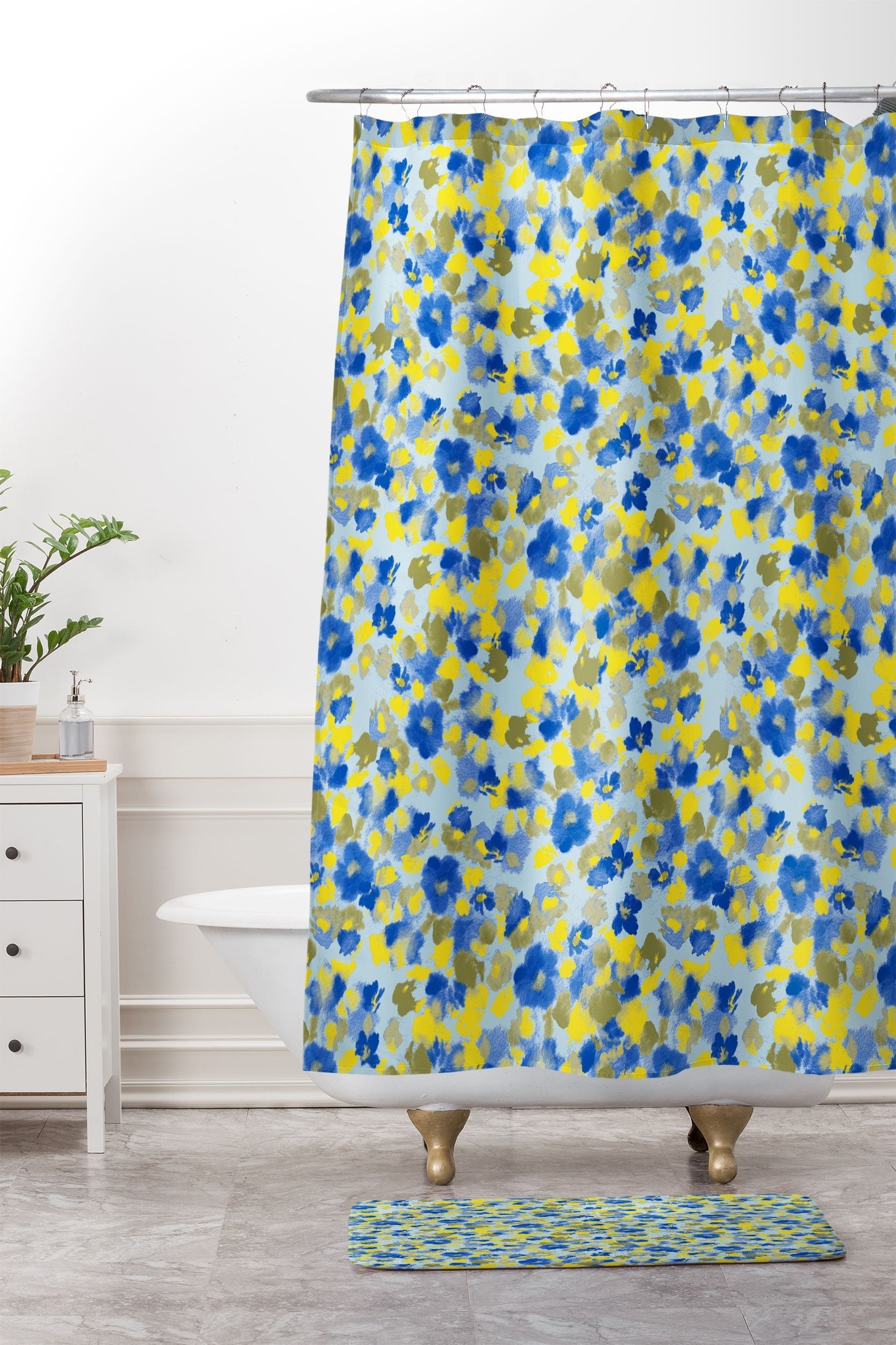 Gabriela Fuente Day Dreaming Watercolor Memory Foam Bath Mat