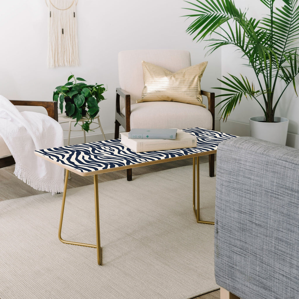 Avenie BR Navy Tiger Stripes Coffee Table