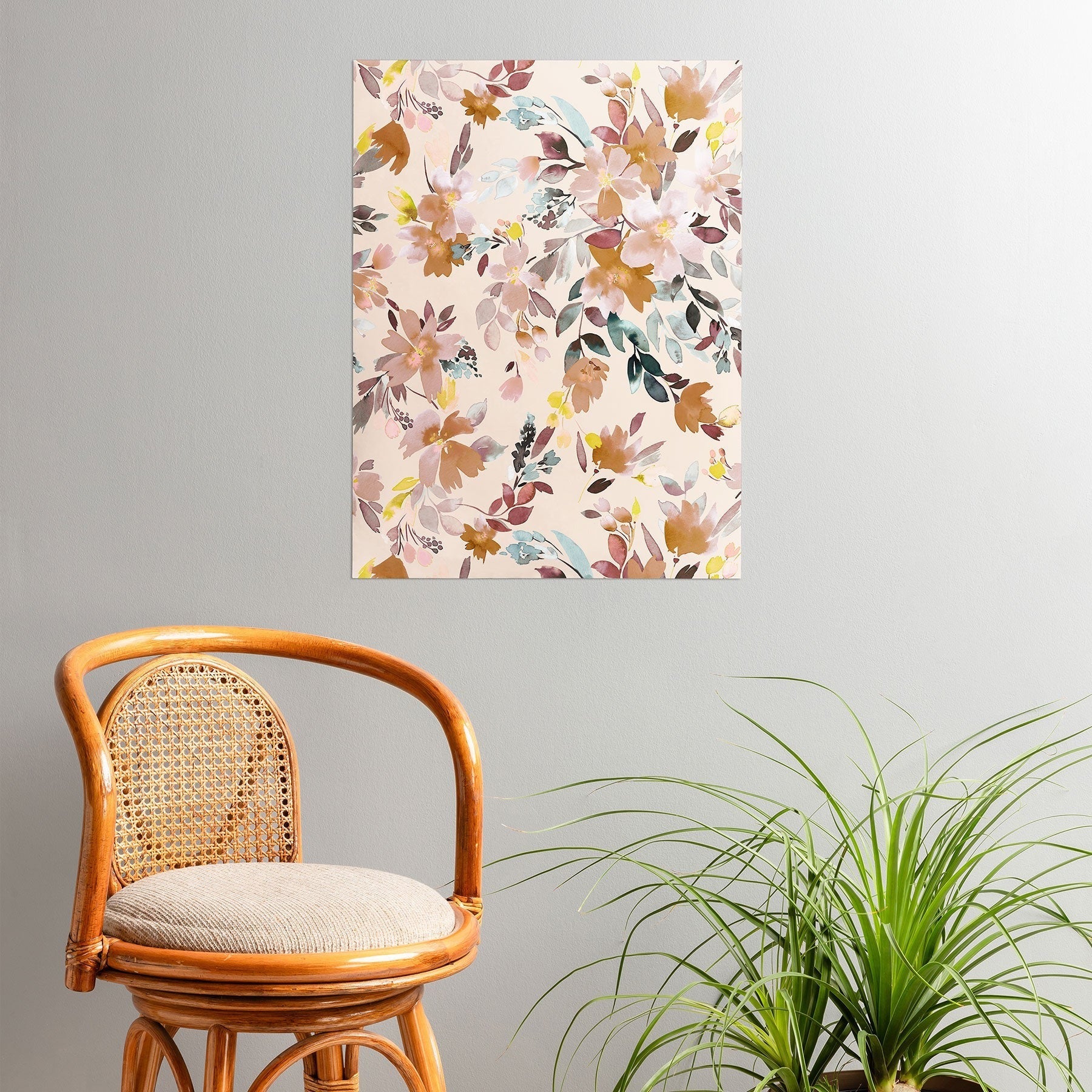 Ninola Design Botanic Retreat Floral Oleander Whimsical Soft Pink Poster