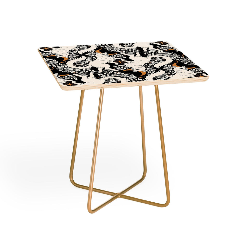 Avenie Celestial Cats Gold Side Table