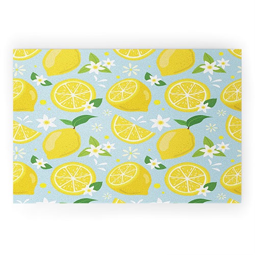 Design by Spark Lemony Fresh Florals Welcome Mat