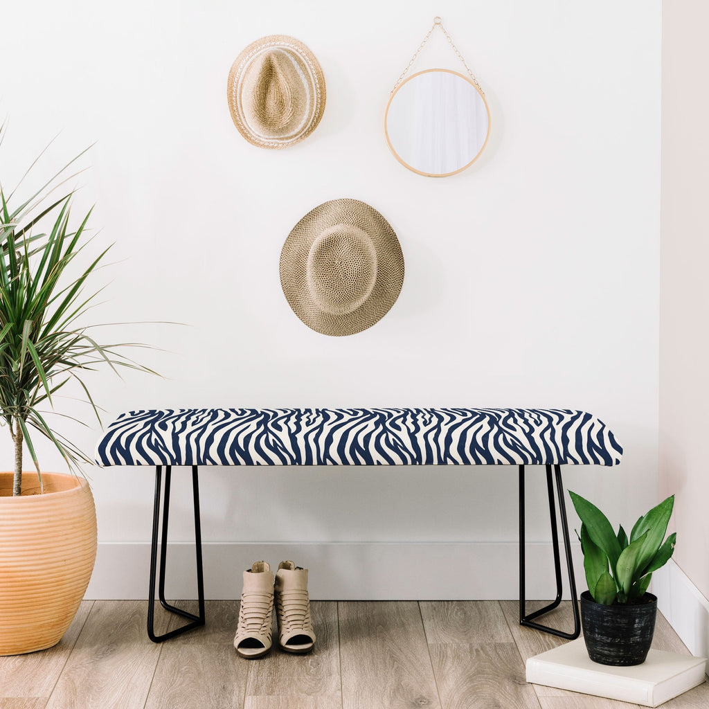 Avenie BR Navy Tiger Stripes Bench