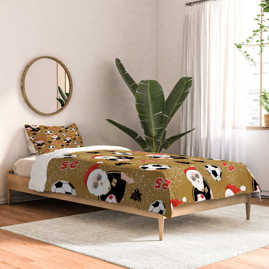 Design by Spark Sporty Soccer Santa Holiday Comforter