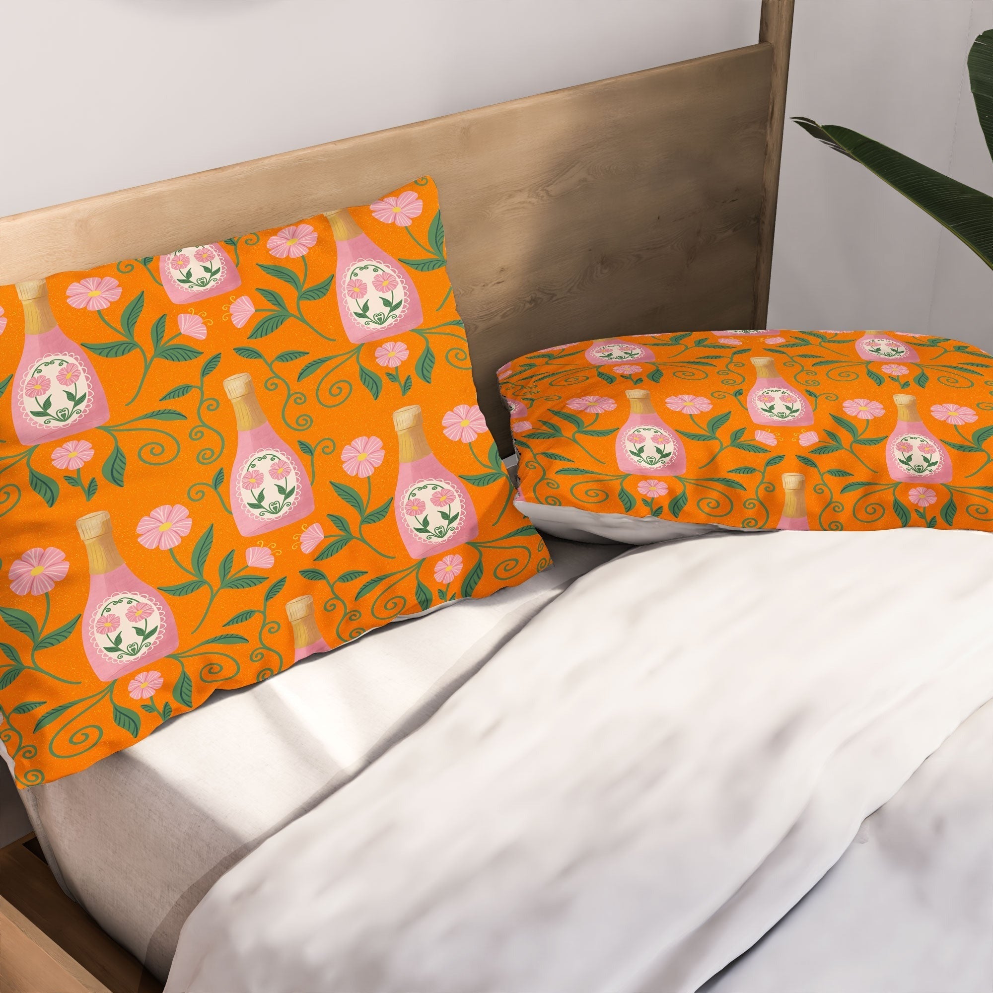 Design by Spark Rose Bubbly And Florals Pillow Shams