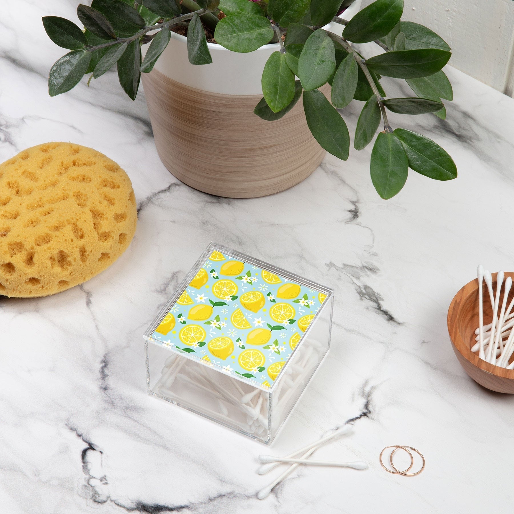 Design by Spark Lemony Fresh Florals Acrylic Box