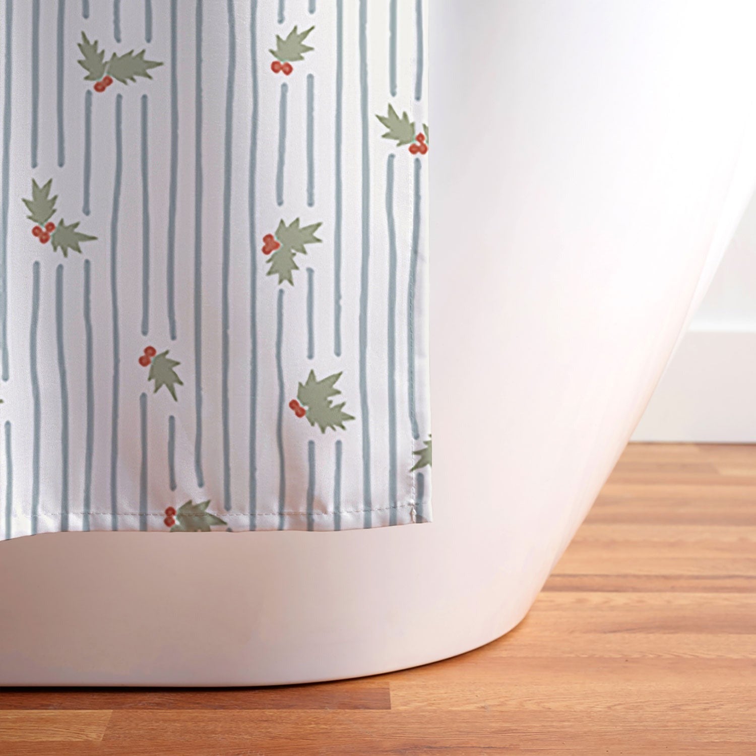 CoastL Studio Hand Drawn Holly Stripe Shower Curtain