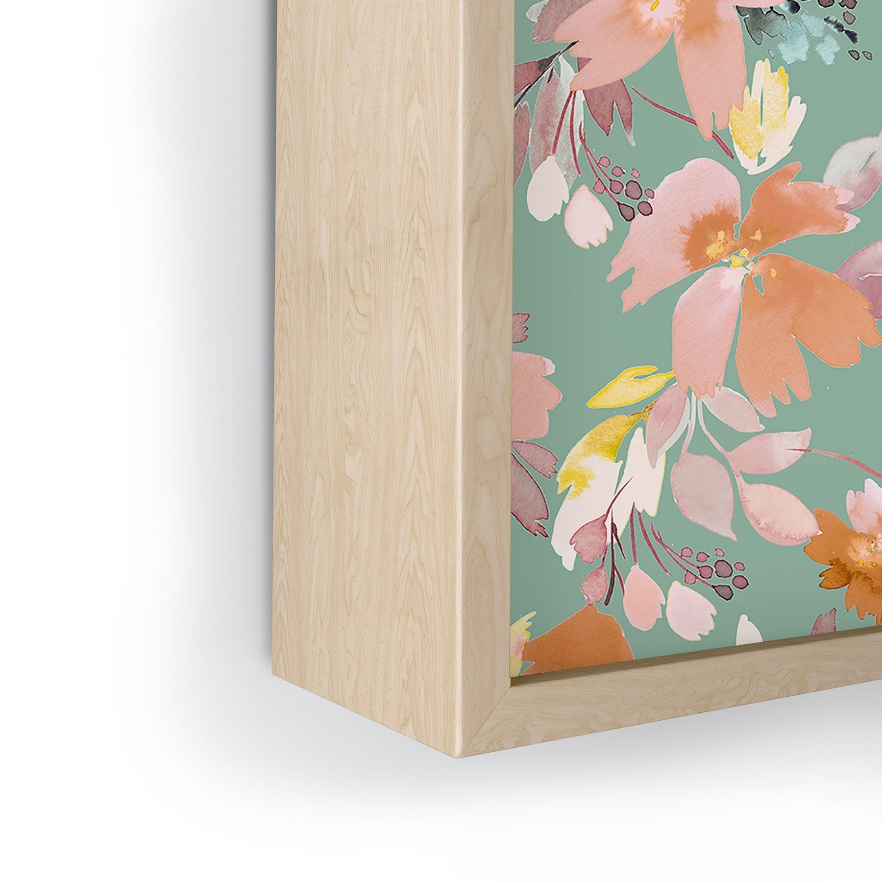 Ninola Design Botanic Retreat Floral Oleander Whimsical Teal Green Framed Mini Art Print